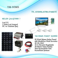 Tv + Aydınlatma Monokristal Hazır Solar Paket YM-9 